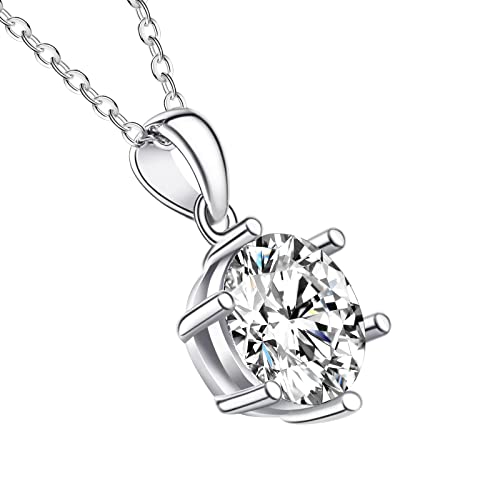 Gifts for Wife Her Mom Daughter Girlfriend Moissanite Necklace for Wife 1CT-4CT Jewelry for Women Birthday Wedding Anniversay Engagements Christmas Valentine Mothers Day Gifts