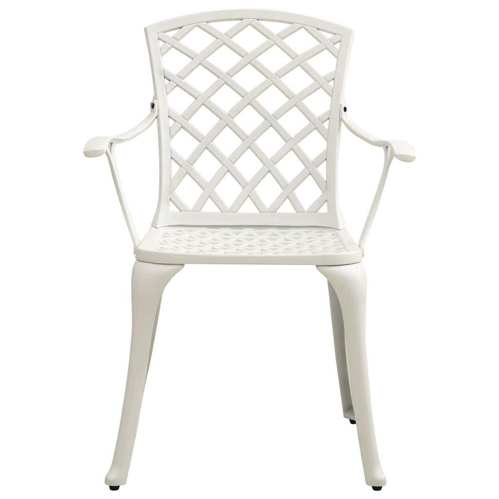 Set di mobili da giardino, 3 pezzi, in alluminio pressofuso bianco