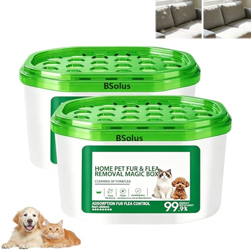 2PCS Home Pet Fur & Odor Removal Magic Box 360 All-Round Airborne Hair Collector 2026 New 400ml Full-Angle Floating Fur & Dander Trap Powerful All-Direction Pet Hair Removal and Deodorization