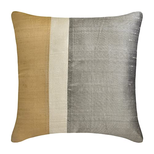 �U �z�[���Z���g���b�N �f�R���e�B�u �S�[���h���O���[ �N�b�V����, 35x35 cm �V���N ��, �N�b�V�����J�o�[�t�� �J���[�u���b�N�p�b�`���[�N - Splendour Gold