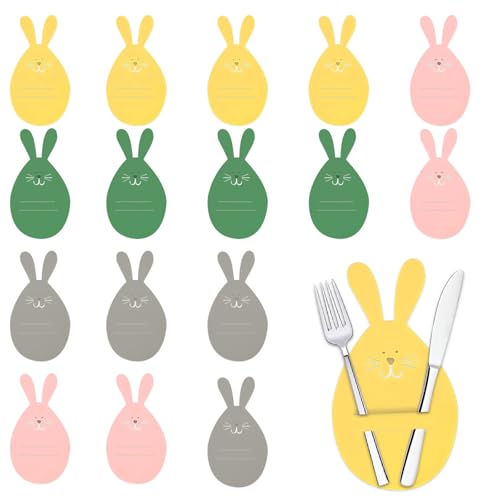 Soportes para cubiertos de Pascua, Decoración Mesa Navidad con Porta Cubiertos Vajillas Navideñas - Conjunto de Bolsas de Vajilla Navideña para Fiestas Especiales