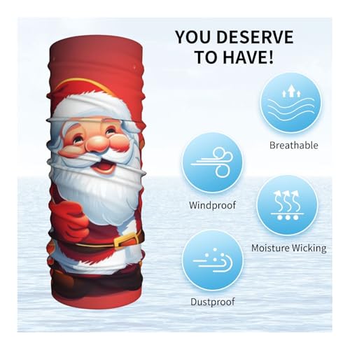 Santa Claus Xmas Gifts Neck Gaiter UV Sun Protection Face Mask Scarf Cooling Breathable Face Cover for Men Women Elastic Balaclavas Versatile Bandana, Sun & Wind-proof for Skiing Hiking4