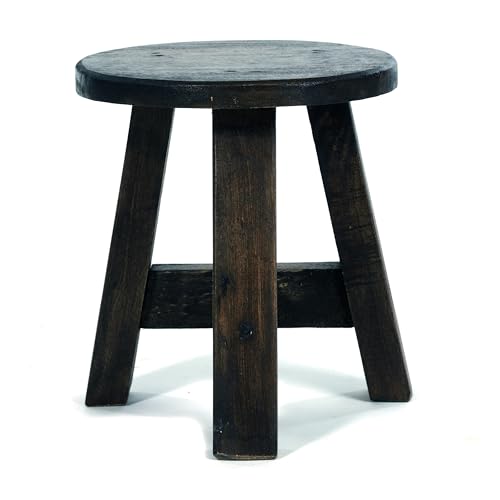 Tabouret en bois rustique d'acajou massif authentique