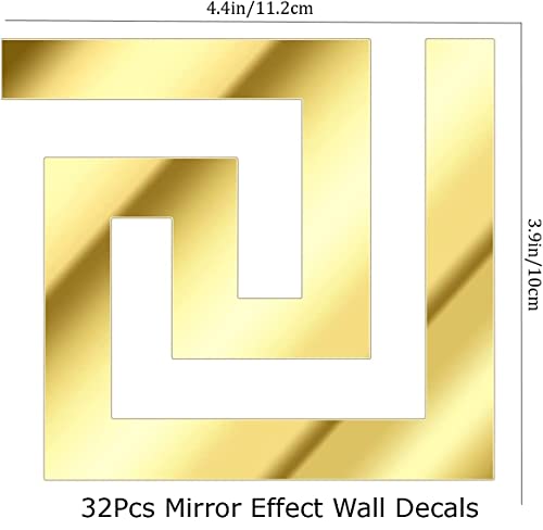 Loriyboe G32 32Pcs Diy Mirror Stickers Wall Decals, Peel And Stick Mirror Tiles Borders, Removable Adhesive Wall Stickers For Home Art Room Bedroom Background Decoration thumb #4