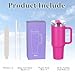 Tswofia 4 pack 40 oz Tumbler with Handle Bulk and Detachable Flip Straw Lid Easy to Clean, 100% Leak splash proof Vacuum Insulated Tumbler, Keep Cold or Hot (Hot Pink)