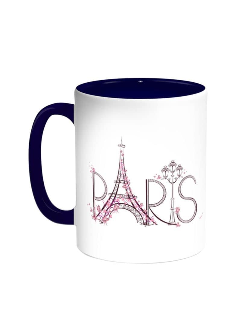 VOLTX DESIGN Printed Paris - Eiffel Tower Coffee Mug Blue/White 11ounce (VTX-000789)