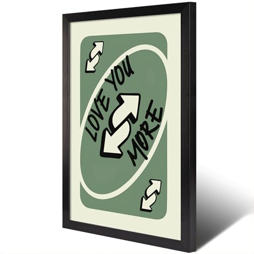 Retro Love Arrow Wall Art Fun Sage Green Card Poster 8x10in Black Framed