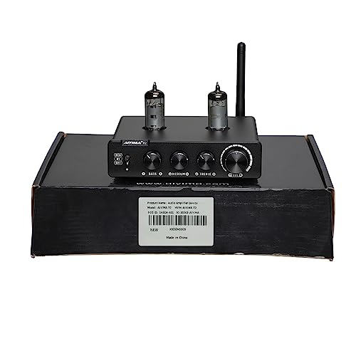 【Upgrade】Aiyima T2 6K4 Tube Preamplifier Bluetooth 5.0 With Treble & Bass Control Hifi Audio Preamp For Home Audio Amplifier System With Dc12V Power Adapter #TOP6