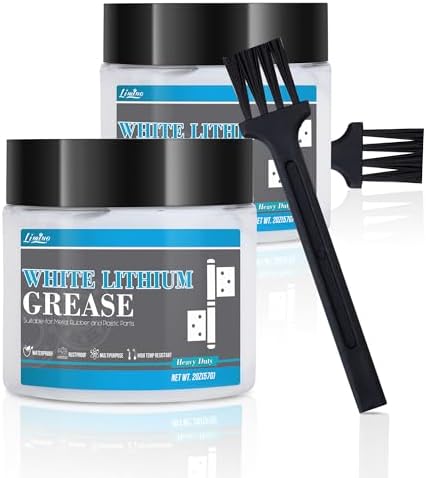 White Lithium Grease - 4oz Multi-Purpose Lubricant for Metal-to-Metal Joint, High Temp Automotive Grease with Brush, Ideal for Brake Machinery, Bearing, Gears, Hinge, Sliding Track