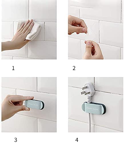 4pcs electrical plug holders,Plug Organizer,phone charger holders for nightstand,charging cord holder wall,car Cable Clips,cord hooks,wire holder for desk,Adhesive kitchen cable management for cords.