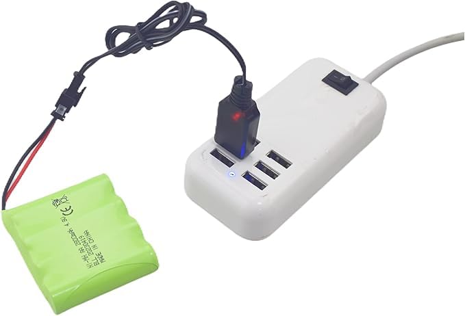 Image of 2PCS 4.8V 2800mAh AA Rechargeable Battery with SM-2P Plug and USB Charging Line for SY-E511 RC Excavator Truck Engineering Car E562 TD141 RC Toy