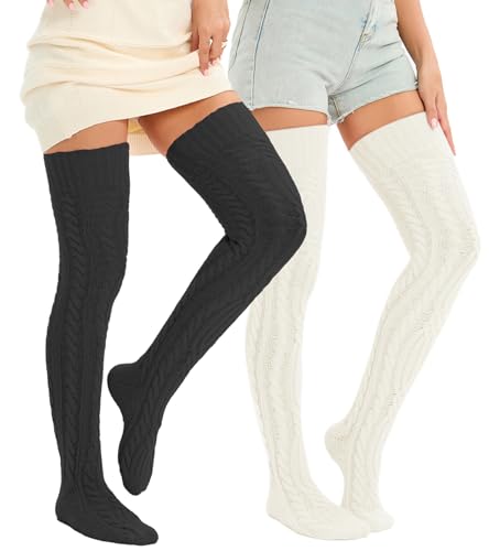 Image of Sexybody Women's Thigh High Socks Over the Knee Knit Socks, Winter Leg Warmers Stockings Knee High Tube Arctic Fleece