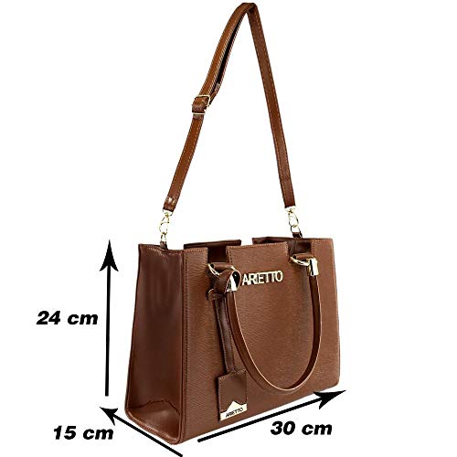 Kit Bolsa Baú Grande Castelo e Carteira Lisa Arietto Cor:Marrom