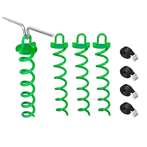 BTSAE Paquete de 4 Ancla de Tierra de Acero de 1 cm Ø Atar al Perro para el Trampolín y el Columpio, Piquetas para Tienda, 33cm Piquetas Camping Estacas para Tienda Clavos para Tienda de campaña Cover