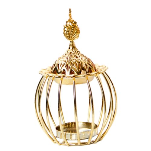 LOLIPPYY Quemador de Incienso de Torre Dorada de Metal Hierro para Decoración de Mesa Estilo Nórdico Multifuncional para Meditación y Relajación