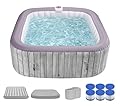 YOFE Inflatable Hot Tub for 4-6 Adults – Portable Blow Up Hot Tub with 130 Air Jets, FastFill System & Thermal Cover – Outdoor Spa Hot Tubs for Patio, Backyard & Travel Use (Laminated PVC Square)
