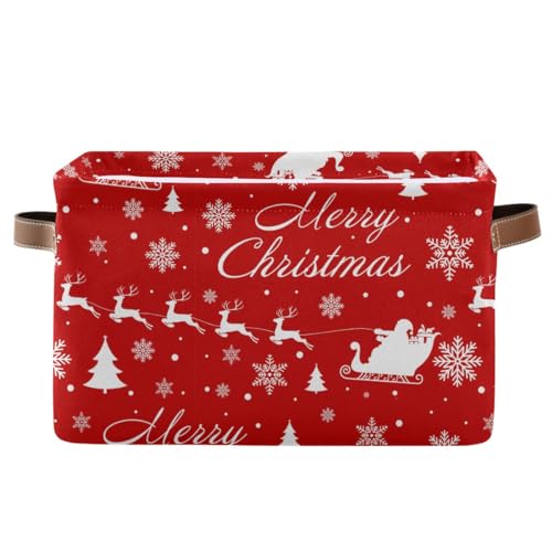 Cesta de árbol de copos de nieve de Navidad con asas, cestas de almacenamiento impermeables, cajas de almacenamiento decorativas, plegables, organizadores de armario, para estantes, armarios