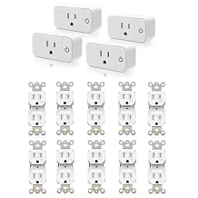 4pcs Smart Plug Mini Bundle with 15A 10pcs Duplex Receptacle Electrical Outlet