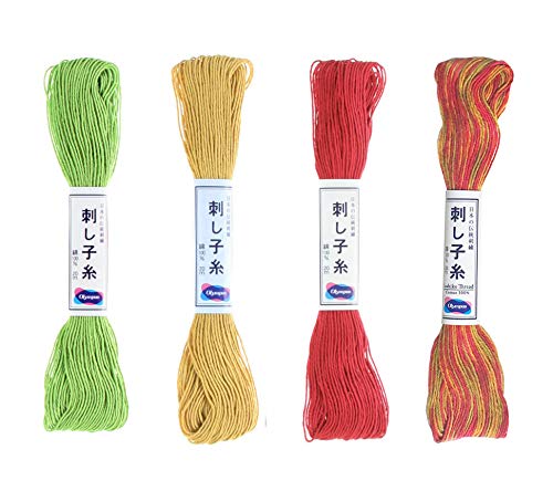 Image of Olympus Sashiko Thread 20m Skein Color Bundles (Fall Leaves: 93-05-06-12)