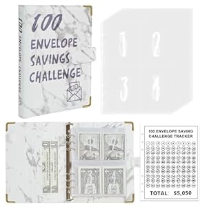 Foonlok 100 Umschläge Geldspar-Herausforderung Binder