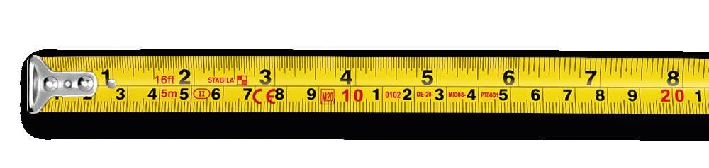 STABILA Pocket Tape BM 100, cm/inch Scale, 26 Feet, Cat. Number 30826