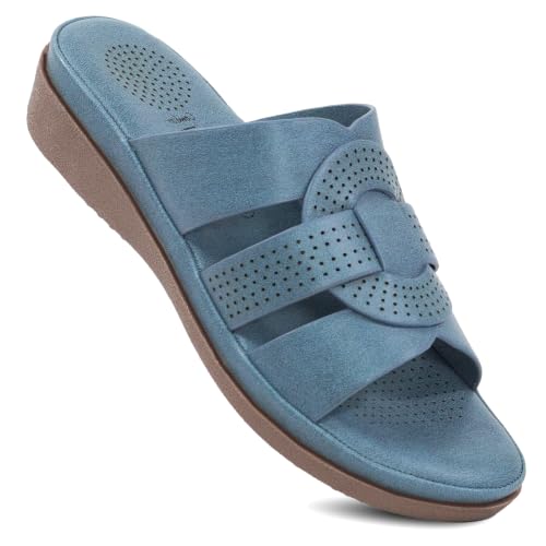 Image of Moshun Criss Cross Sandals for Women & Girls | Multi Strap & X Strap Flat Sandals, Bounce Back Technology Footbed with Adjustable Strap, Anti-Slip Sole | Lightweight Daily Wear Casual Slip-On Sandals