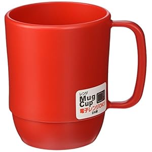 Japanese Microwavable Water Mug Unbreakable Milk Juice Mug for Kids Camping Travel Water Tea Coffee Mug 12 ounce BPA Free Non-Toxic Dishwasher Safe Made in Japan, Red