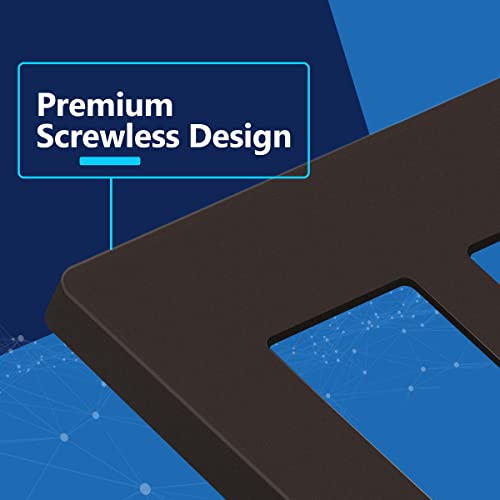 Image of LIDER Decorator Switch Cover, Screwless Wall Plate, Mid-Size 2-Gang 4.88 inch x 4.92 inch, LSWP-32M-BR, UL Listed, Thermoplastic, Matte Brown, 1-Pack