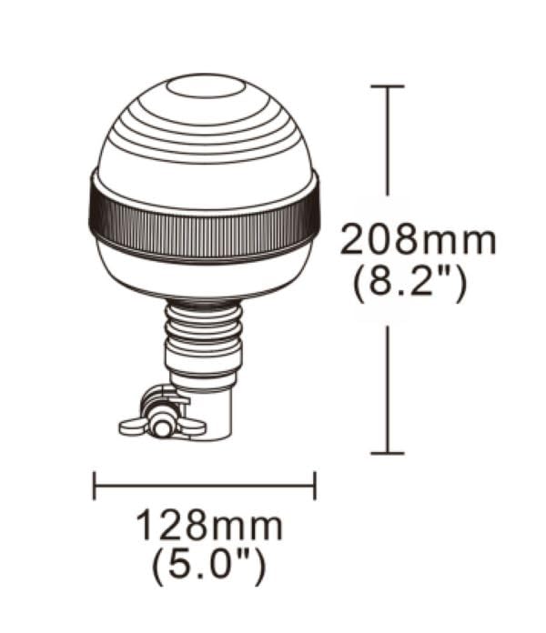 Orange Weiß 18 LED Rundumleuchte 3 Blitzmuster 12V 24V ECE R65 R10 + Halterung U