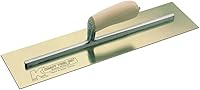 Vista 1 de Kraft Tool CF536 - Paleta de cemento de acero inoxidable dorado con mango de madera CB, 12 x 4 pulgadas