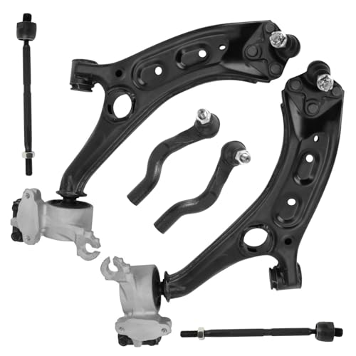 Image of Detroit Axle - 6pc Front Control Arms Kit for 2017 2018 2019 2020 2021 2022 Honda CR-V [GAS], 2 Lower Control Arms with Ball Joint 4 Inner and Outer Tie Rods Replacement