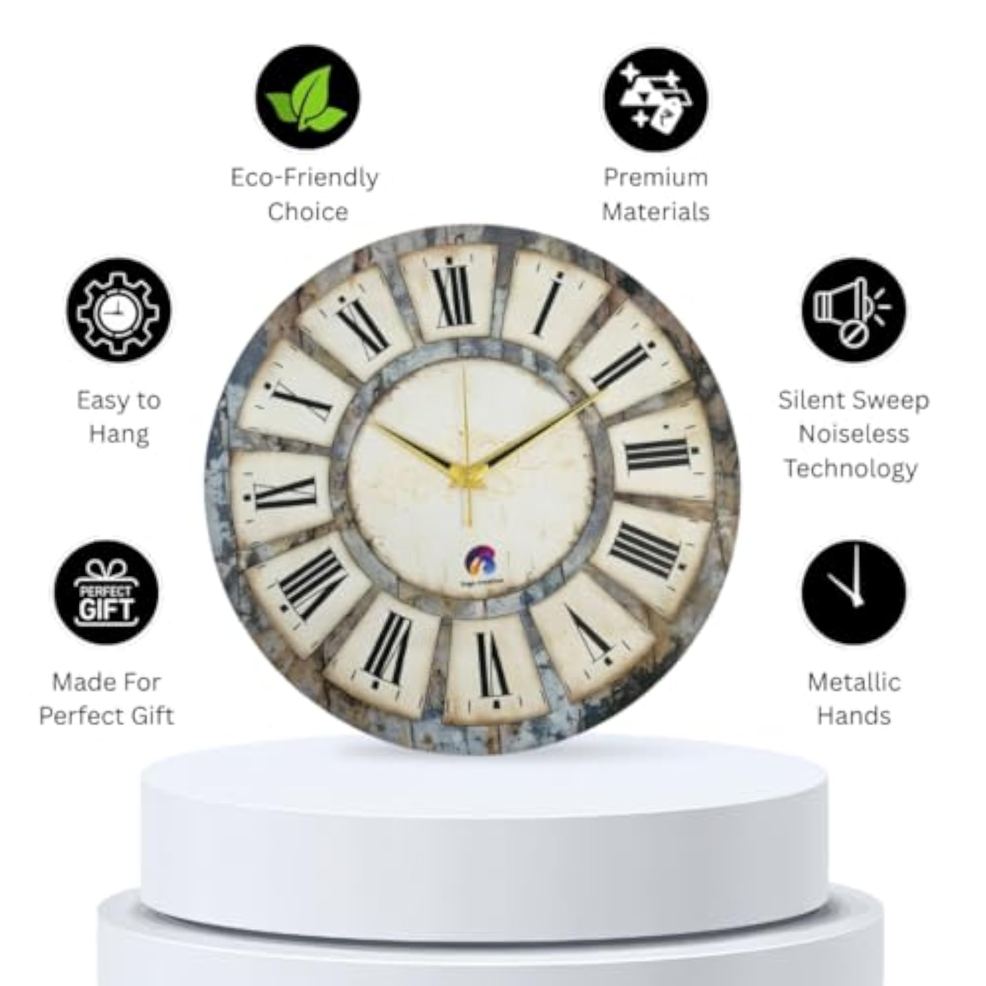 Modern Wall Clock 18 Inch, Premium Wooden Build
