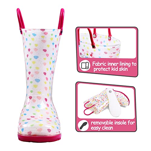 Shofort Kids Boys Girls Rain Boots With Easy-On Handles Rainboots (Toddler/Little Kid/Big Kid) #TOP2