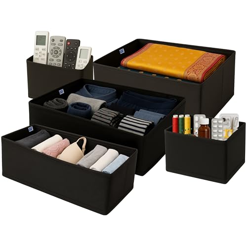 Image of Skrill 12-Piece Foldable Cloth Storage Box Set | Cube Baskets, Bins & Dividers for Closet & Dresser Drawer Organization