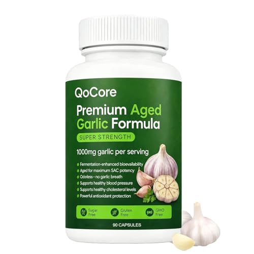 Asolla Qocore Aged Black Garlic Aged Garlic Extract 90 Count