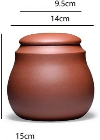 SONGCHAO Sugar Jar Purple Sand Tea Storage Container Jar Ceramic Sealed Loose Awakening Chinese Set Single Tea Canister(B)