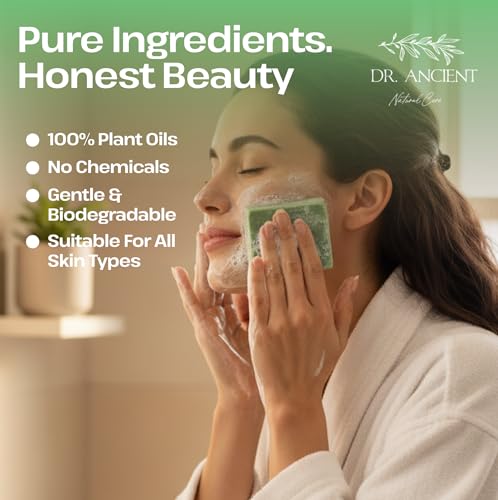 Image of Dr.Ancient Stinging Nettle Soap Bar, Organic Soap Bars Handcrafted the Traditional Way, Natural Chemical-Free, Vegan, Used for Face Wash, Body Wash, Hand Cleansing, Daily Skin Care, Herbal Cleanser