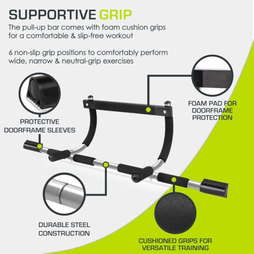 Image of ProsourceFit Foldable Pull Up Bar /Doorway Trainer for Multi Use Fitness & Home Gym Exercise