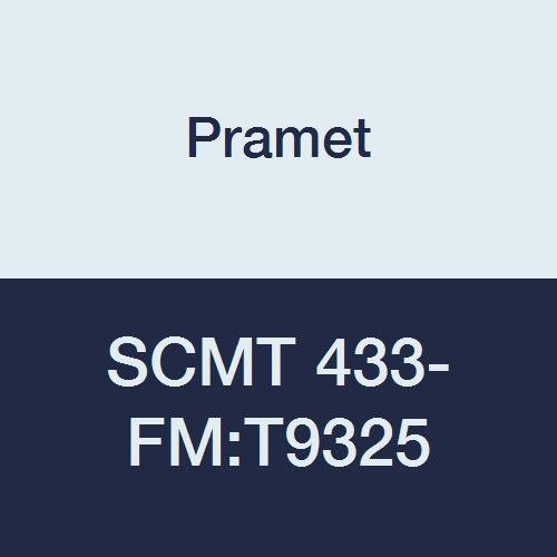 SCMT 433-FM:T9325 Carbide Steel (P25) Indexable Turning Insert, Positive, Finishing-Semi Roughing, 0.047" Radius, CVD, 90 Degree Square, Black (Pack of 10)