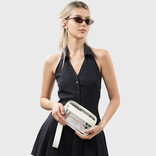 Image of Clear Wristlet Stadium Approved Clear Bag Wallet Transparent Purse for Concerts Sports Events