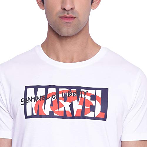 Image of Marvel Avengers by Wear Your Mind Men Round Neck Short Sleeves Knitted T-Shirt