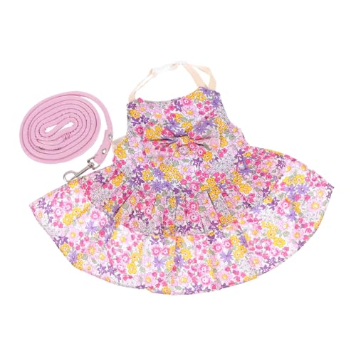 YARNOW 1 セット ウサギの服 ドレス ミニバニー スカート ぬいぐるみ 綿バニー ハーネス ウサギの衣装 うさぎ用バニー服 うさぎ用うさぎ服 コットン 紫の,Purple