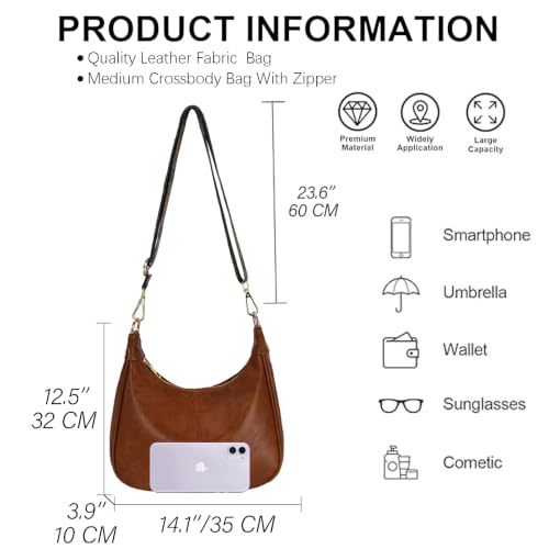 Bolso Hobo de cuero vegano para mujer suave y cómodo miniatura 6