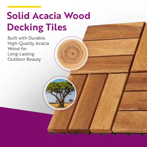 vidaXL 30x Akazie Terrassenfliesen 30x30cm Holzfliesen Klickfliesen Fliesen