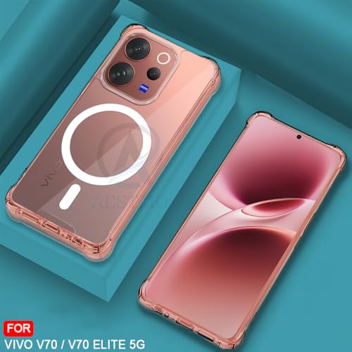 Image of AESTMO Clear Back Cover for Vivo V70 / V70 Elite 5G | 360 Protection | Transparent Back Cover for Vivo V70 / V70 Elite 5G (PC + TPU, Compatible with MagSafe Accessories, Transparent Bumper)
