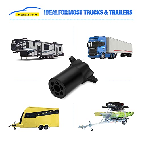 Nilight 7-Way To 4-Way Flat Blade Trailer Adapter Waterproof Rugged Nylon Housing 7-Pin To 4-Pin Trailer Wiring Adapter #TOP5