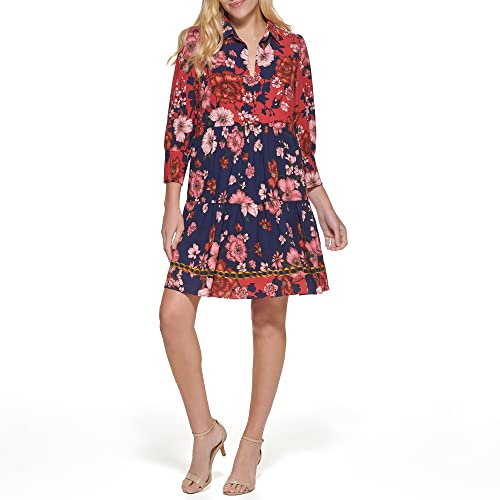 Robe décontractée femme coupe trapèze imprimée fluide et sans effort