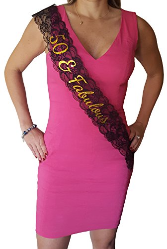 50 & Fabulous Lace Sash - 50th Birthday Sash3