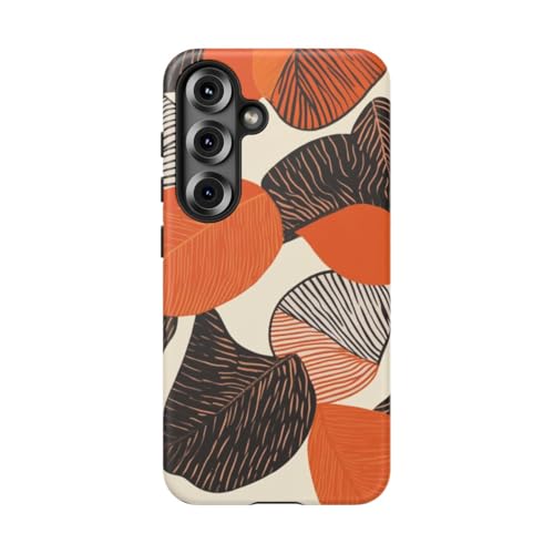 Coque rigide Samsung S25 feuilles d'automne orange protection mate anti-rayures