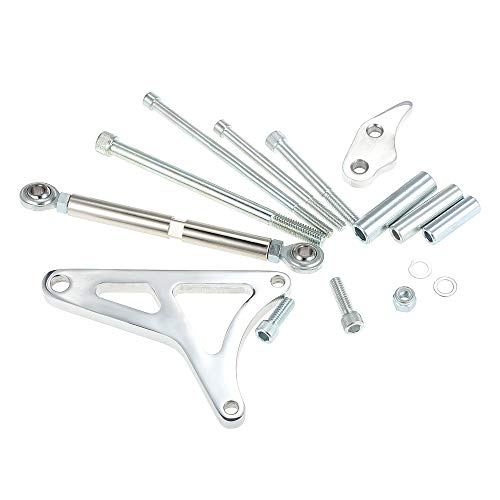 Kit de suporte alternador de alumínio polido Billet KKmoon para Ford SB 289 302 347